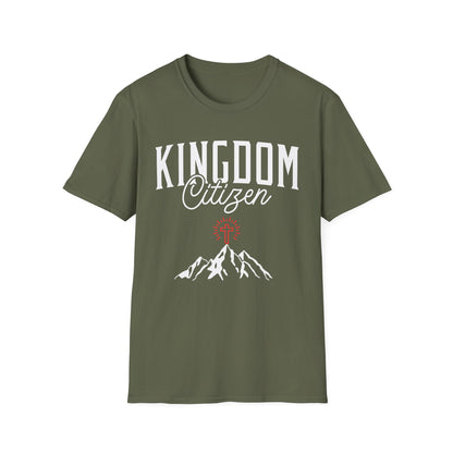 Kingdom Citizen Unisex Softstyle T-Shirt - Faith-Inspired Mountain Design