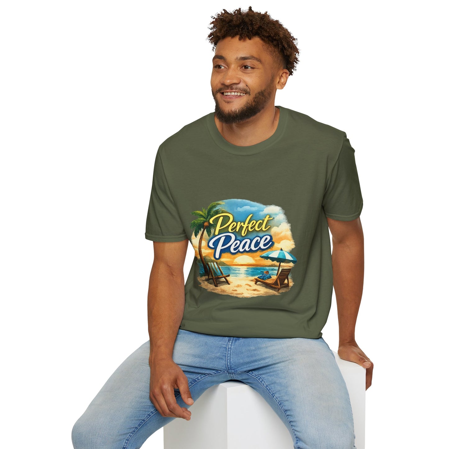 Perfect Peace Beach T-Shirt — Tropical Palm Sunset Graphic Tee