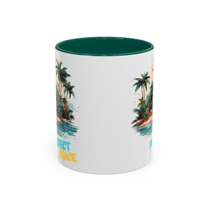 Colorful Tropical Peace Mug, Perfect for Relaxation, Gift for Beach Lovers, Summer Vibes Coffee Cup, 11oz 15oz