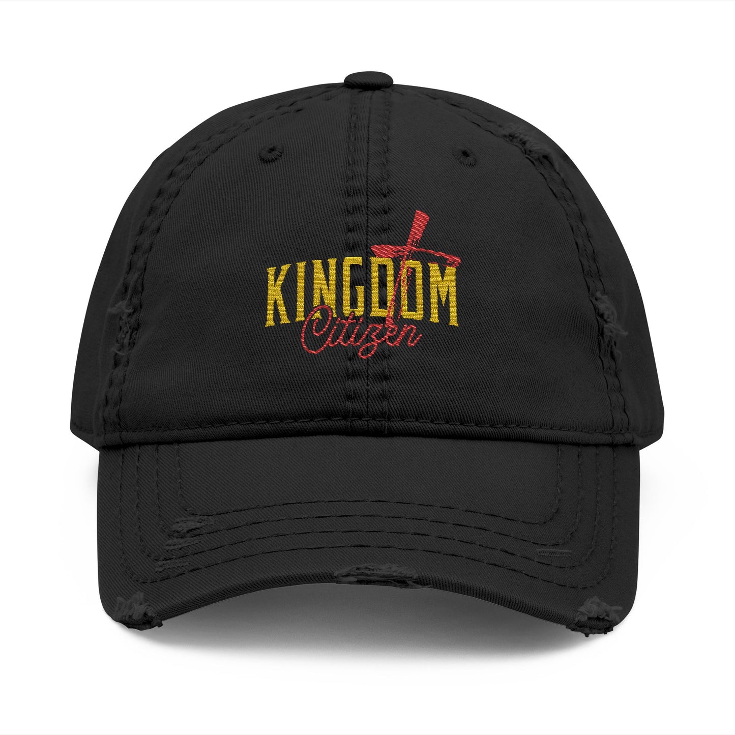 Kingdom Distressed Dad Hat - Casual Embroidered Cap for Everyday Style