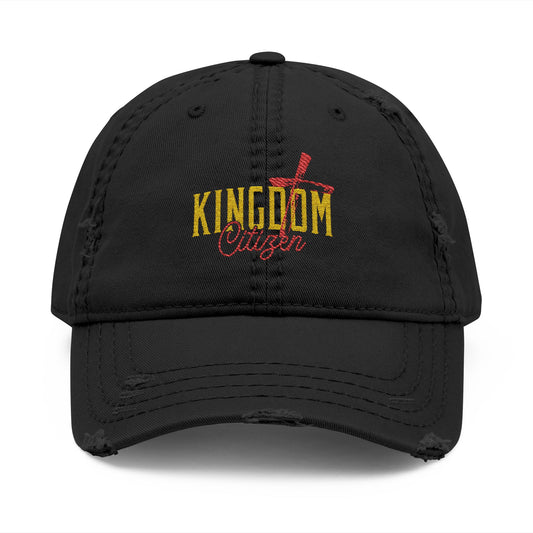 Kingdom Distressed Dad Hat - Casual Embroidered Cap for Everyday Style