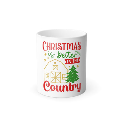 Color-Changing Mug — "Christmas Is Better in the Country" Holiday Farmhouse 11oz