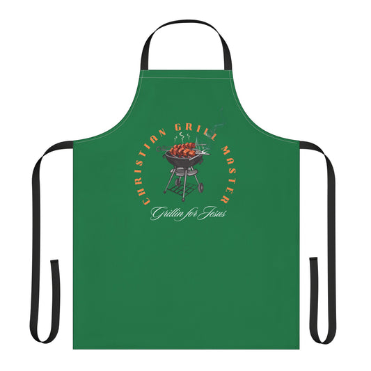 Christian Grill Master Apron - Grillin' for Jesus | Colorful 5-Color Straps Cooking Gift for Men
