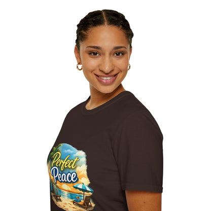 Perfect Peace Beach T-Shirt — Tropical Palm Sunset Graphic Tee