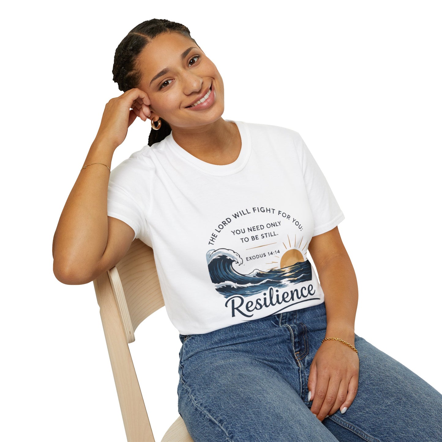 Resilience T-Shirt — "The Lord Will Fight for You" Exodus 14:14 Christian Tee