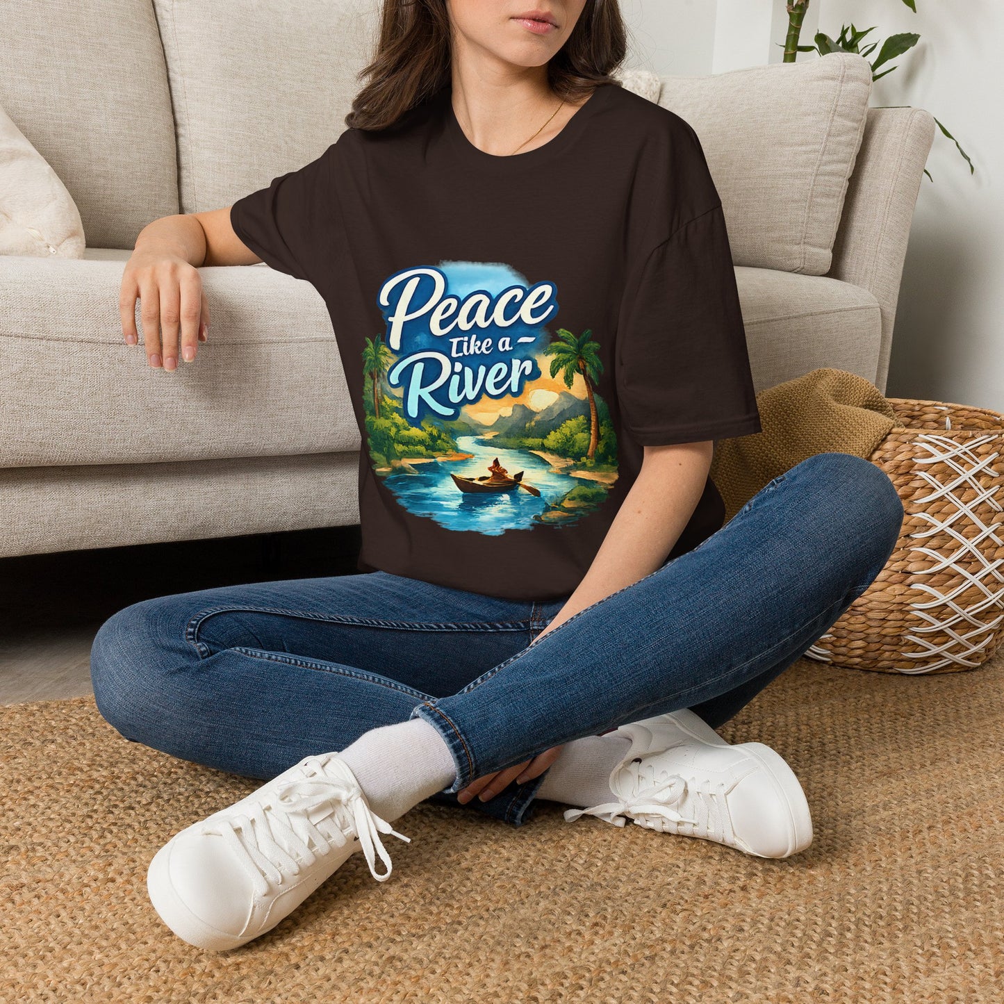 Peace Like a River T‑Shirt — Scenic River Prayer Tee