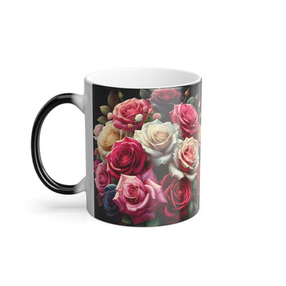 Color Morphing Floral Mug - 11oz - Elegant Rose Design for Home & Gifts
