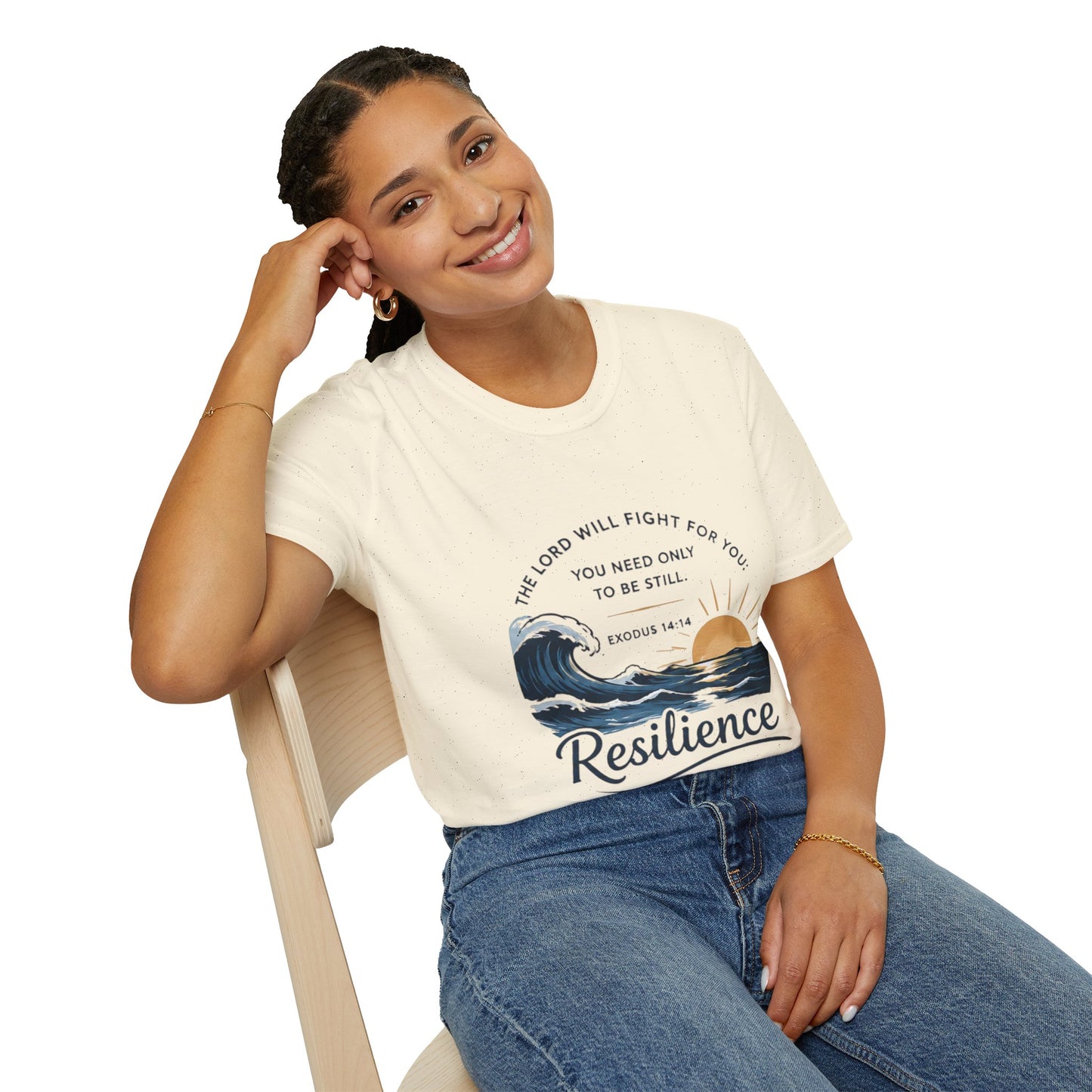 Resilience T-Shirt — "The Lord Will Fight for You" Exodus 14:14 Christian Tee