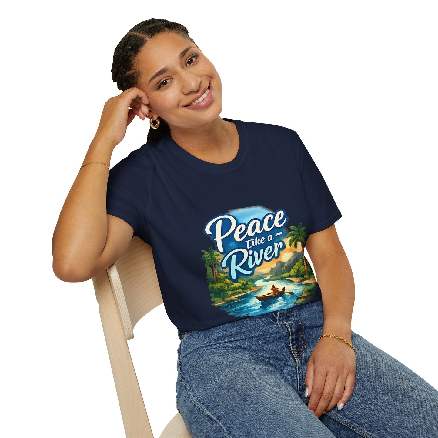 Peace Like a River T‑Shirt — Scenic River Prayer Tee