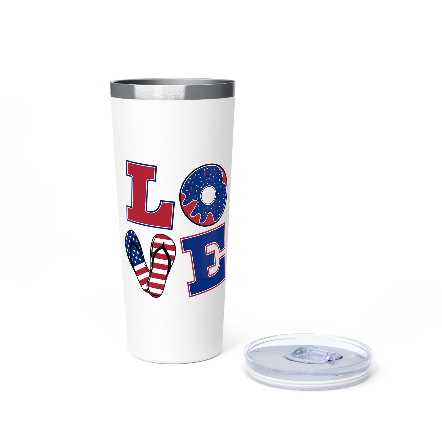 Patriotic Love Tumbler | 22oz Copper Insulated | Perfect Gift for Independence Day, BBQs, Summer Parties, Family Gatherings, and More