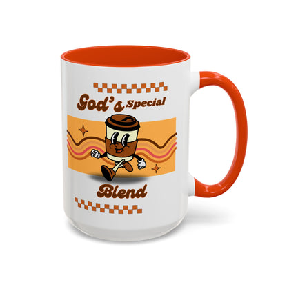 Colorful Coffee Mug with God's Special Blend Design, Unique Gift for Coffee Lovers, Fun Kitchenware, Retro Style Mug, Creative Collectible