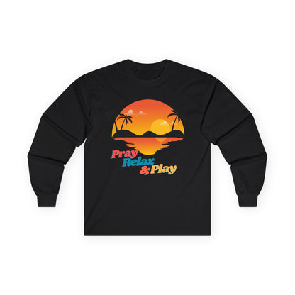 Tropical Long Sleeve Tee - 'Pray, Relax & Play'