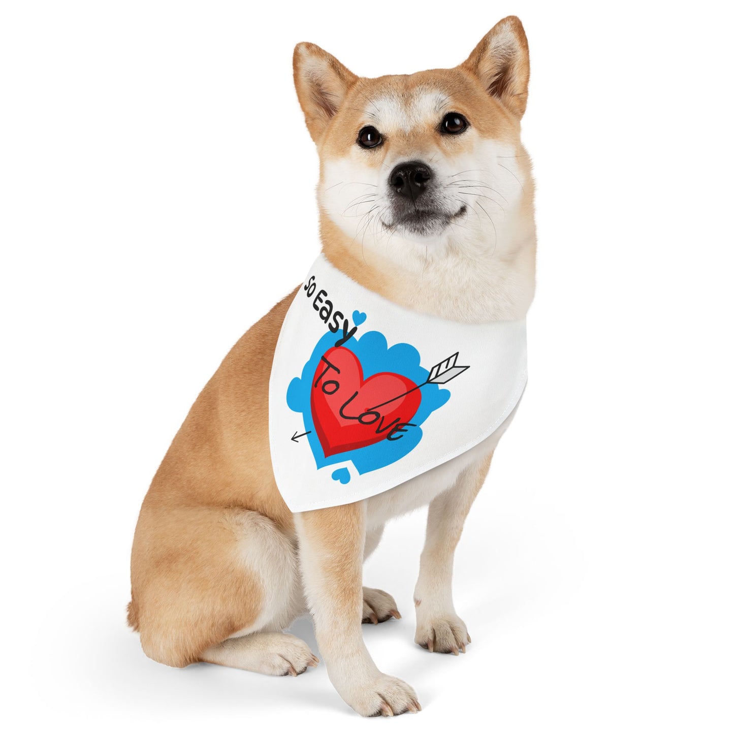 "So Easy To Love" -Cute Pet Bandana Collar - Design for Dogs