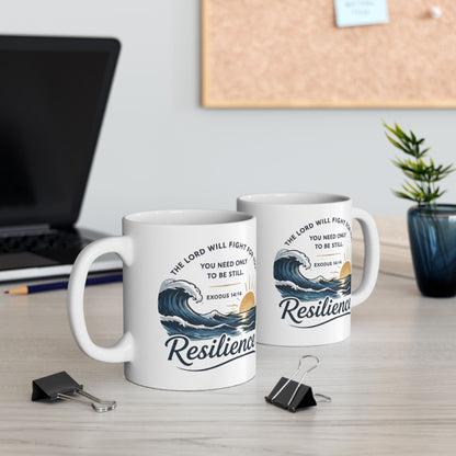 Resilience Ocean Ceramic Mug — Inspirational Sunrise & Wave 11oz/15oz