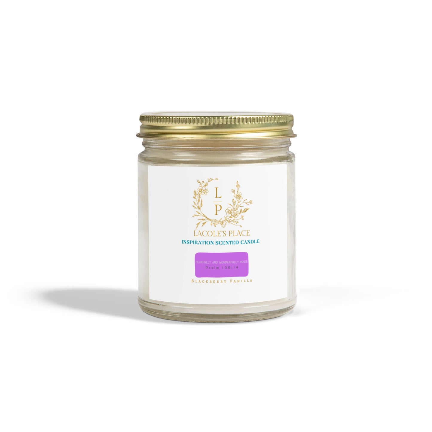 Inspiration Scented Candle (Blackberry Vanilla)- Coconut Apricot Wax (9oz) - Relaxing Home Ambiance