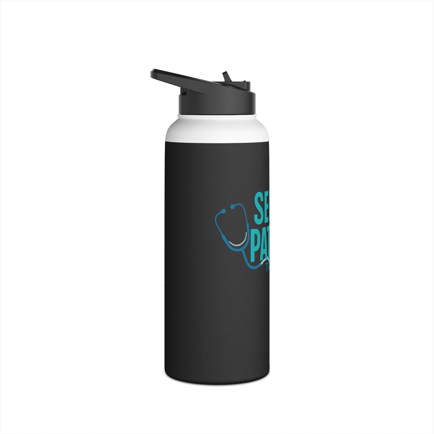 Serving Patients Stainless Steel Water Bottle — Trusting God Nurse Gift