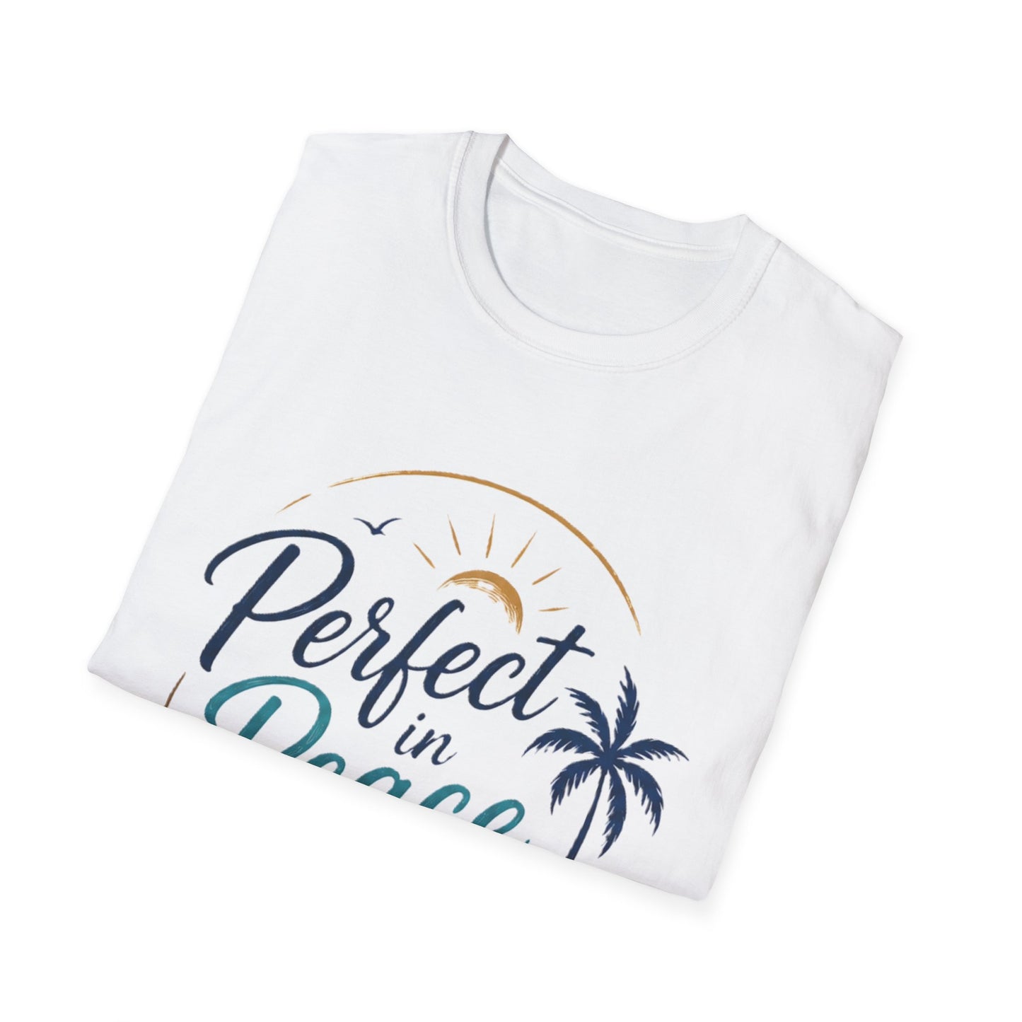 Perfect in Peace Paradise T-Shirt — Beach Palm Sunset Graphic Tee