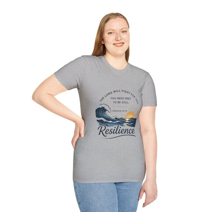 Resilience T-Shirt — "The Lord Will Fight for You" Exodus 14:14 Christian Tee