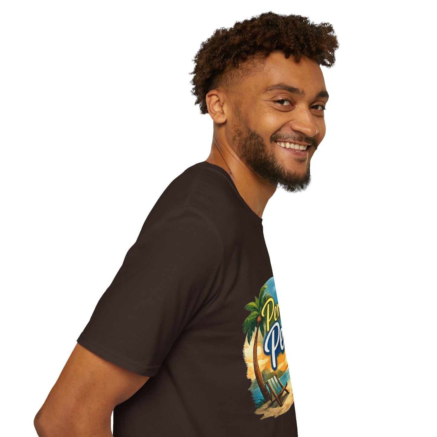 Perfect Peace Beach T-Shirt — Tropical Palm Sunset Graphic Tee