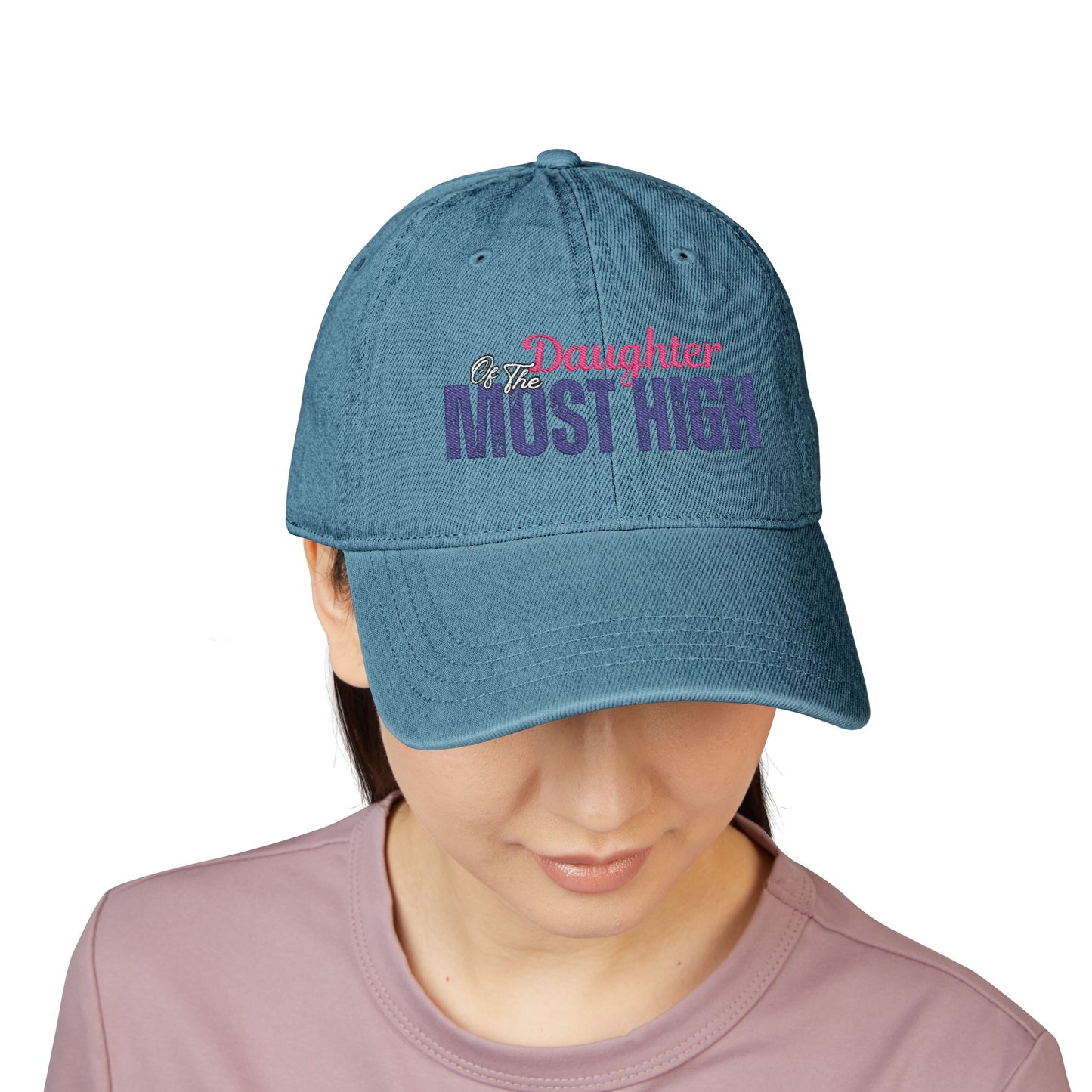 Embroidered Denim Hat - Daughter of the Most High