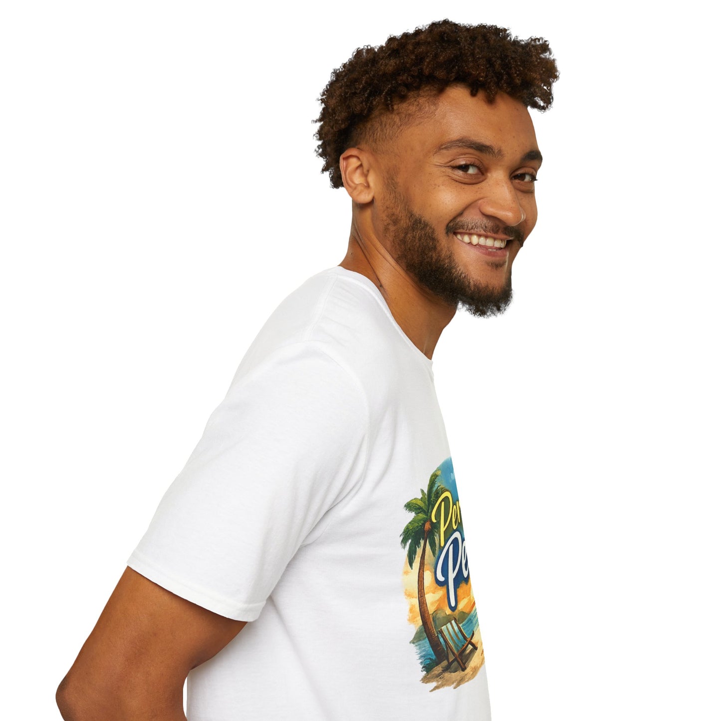 Perfect Peace Beach T-Shirt — Tropical Palm Sunset Graphic Tee