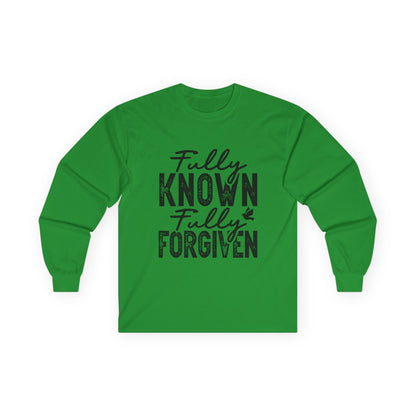 Fully Known Fully Forgiven Long Sleeve Tee for Faith and Comfort