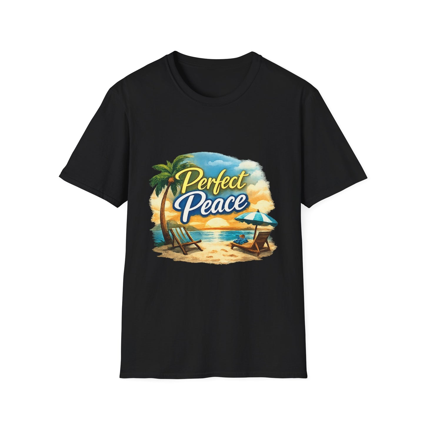 Perfect Peace Beach T-Shirt — Tropical Palm Sunset Graphic Tee