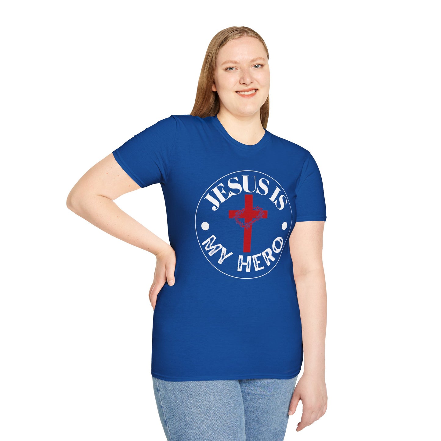 'Jesus is My Hero' Faith-Inspired Unisex Softstyle T-Shirt