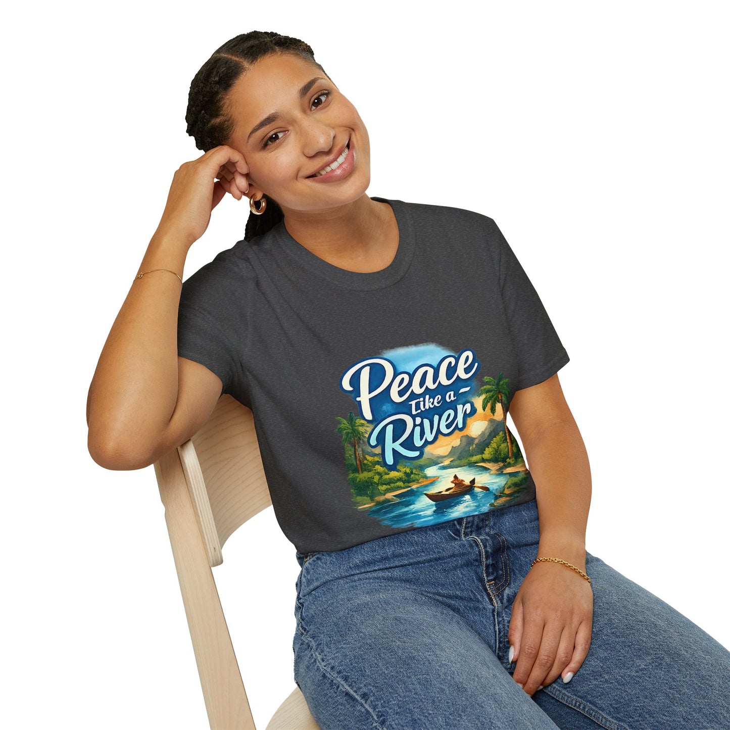 Peace Like a River T‑Shirt — Scenic River Prayer Tee