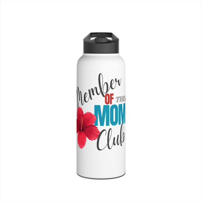 Member of the Mom Club Stainless Steel Water Bottle — Floral Mom Gift