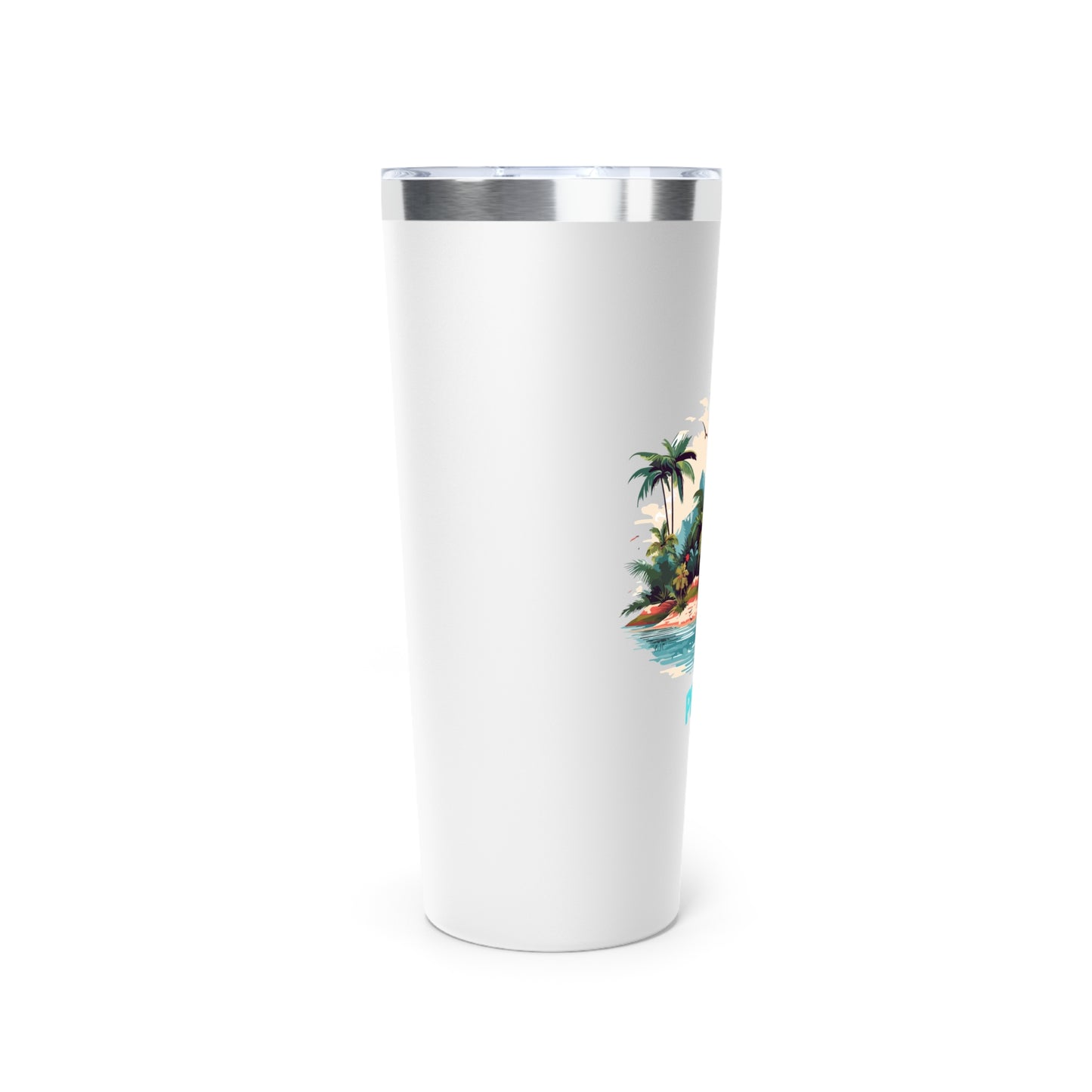Tumbler with Tropical Design | Perfect Peace | Insulated Coffee Cup, Travel Mug, Vacation Gift, Summer Drinkware, Outdoor Adventures