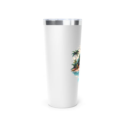 Tumbler with Tropical Design | Perfect Peace | Insulated Coffee Cup, Travel Mug, Vacation Gift, Summer Drinkware, Outdoor Adventures