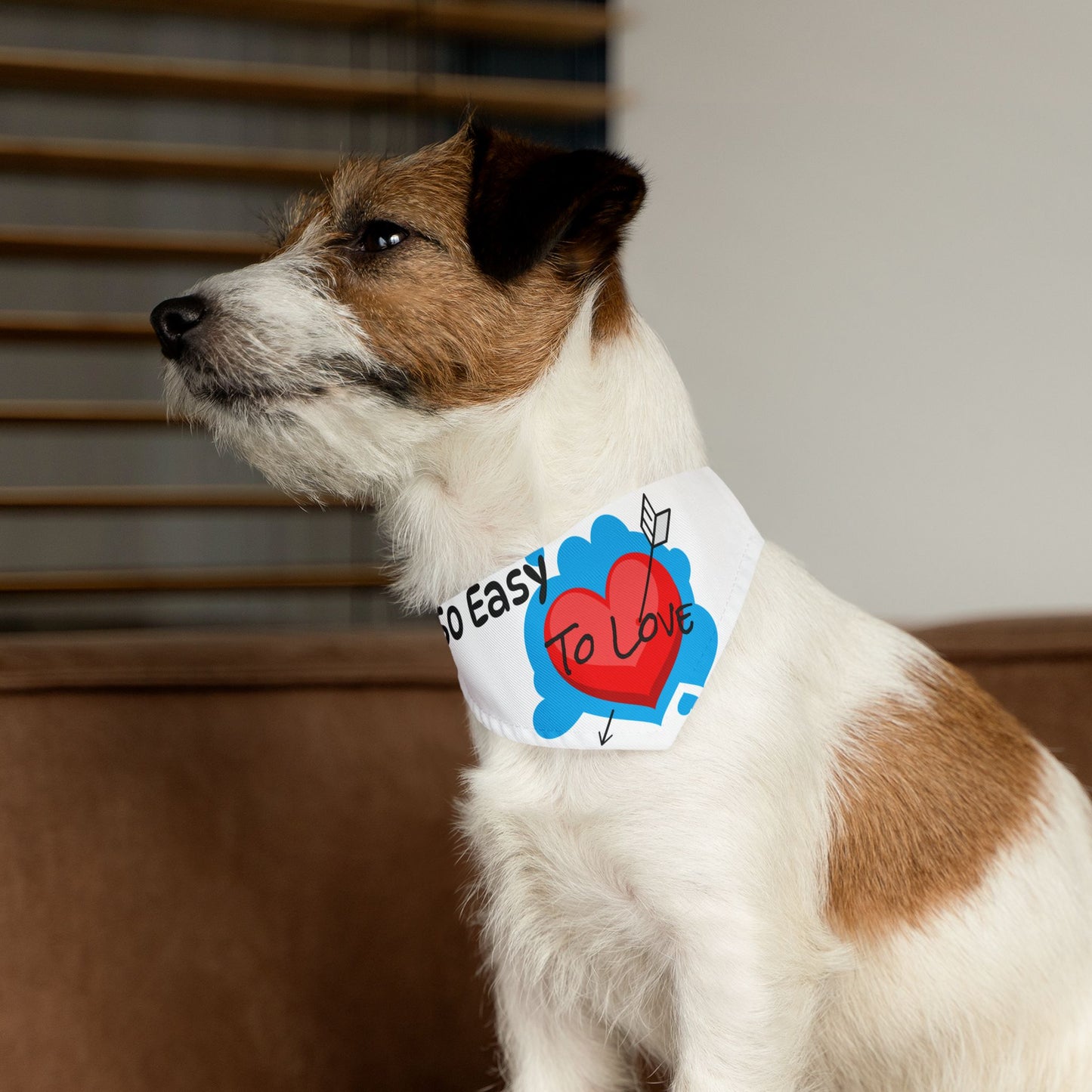 "So Easy To Love" -Cute Pet Bandana Collar - Design for Dogs