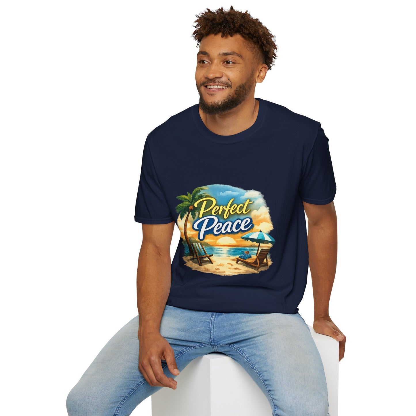 Perfect Peace Beach T-Shirt — Tropical Palm Sunset Graphic Tee