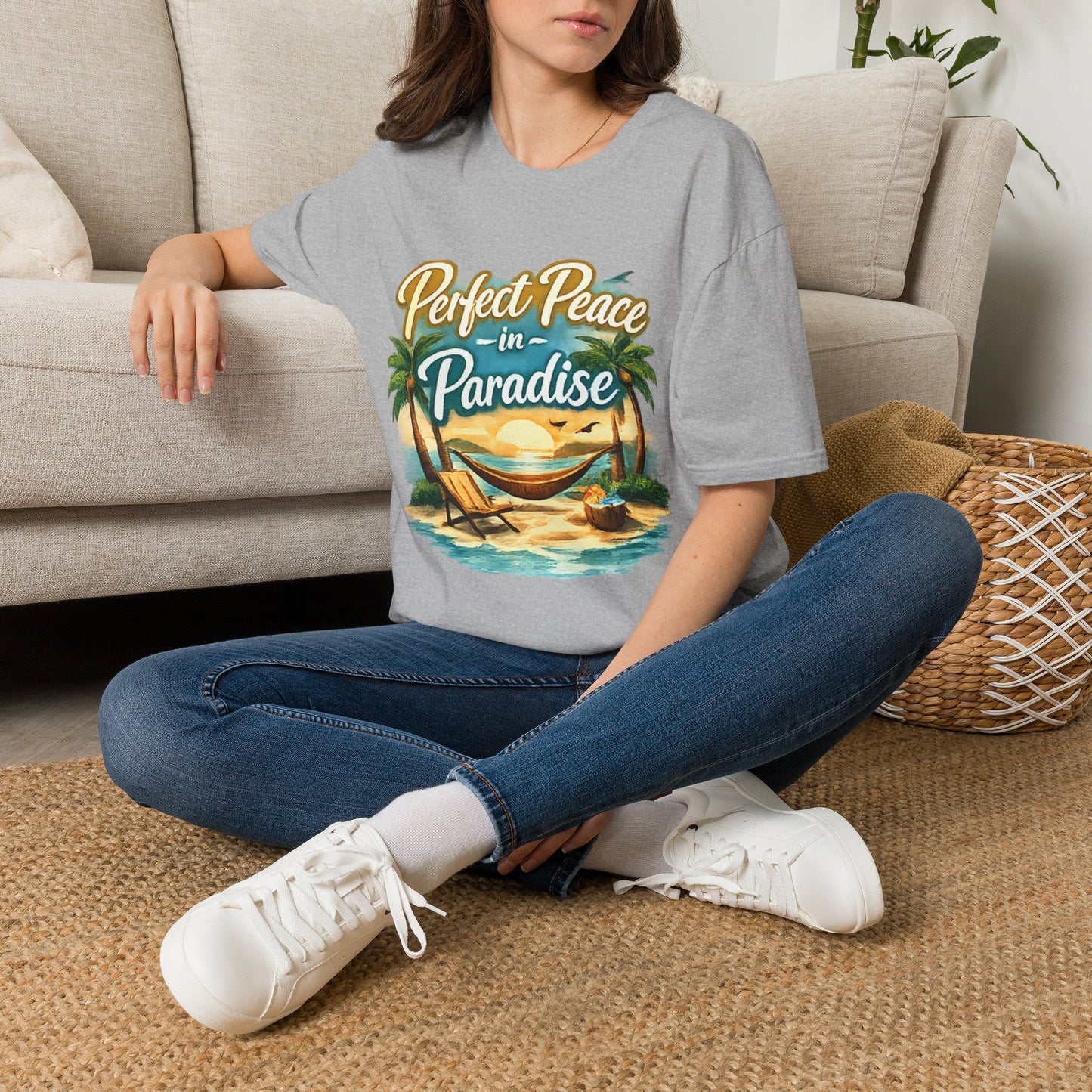 Perfect Peace in Paradise T-Shirt — Tropical Beach Graphic Tee