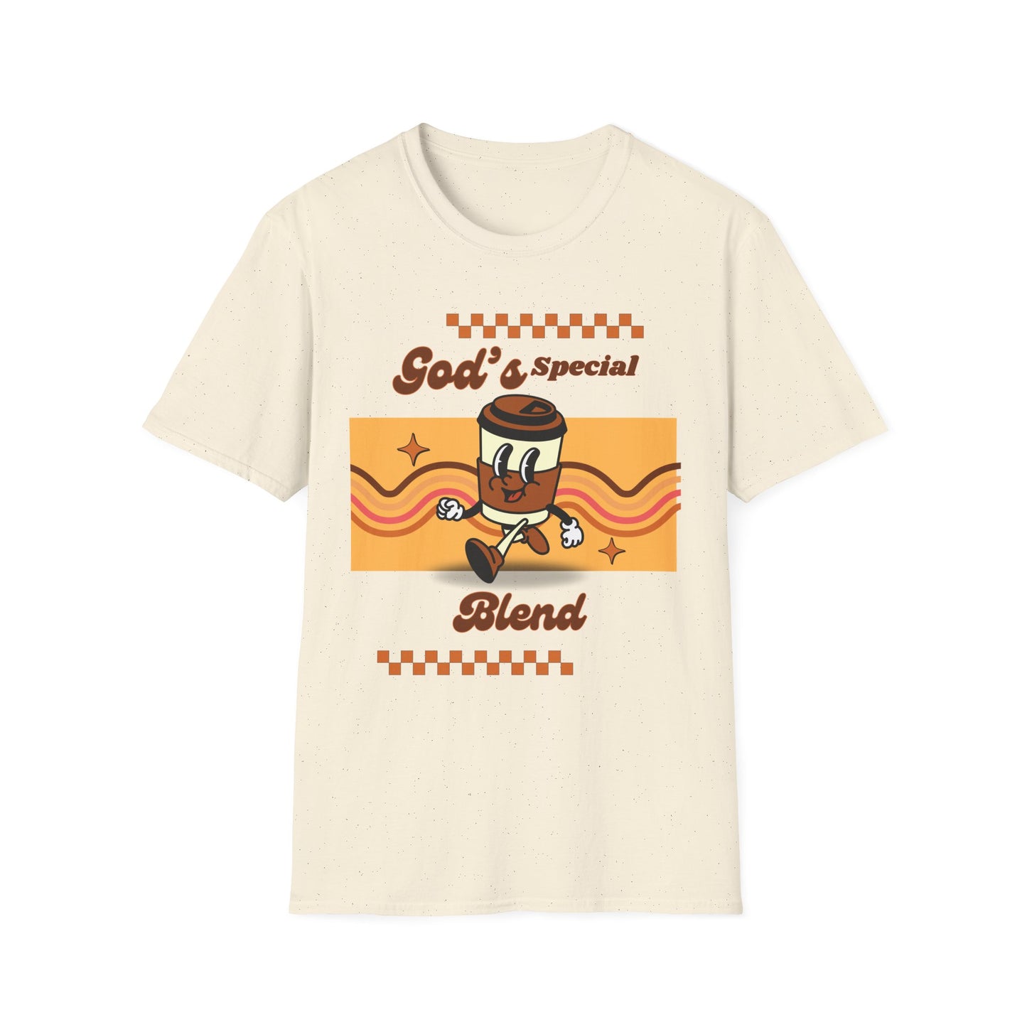 God's Special Blend Unisex Softstyle T-Shirt, Retro Coffee Tee, Fun Gift for Baristas, Casual Wear, Ideal for Birthdays