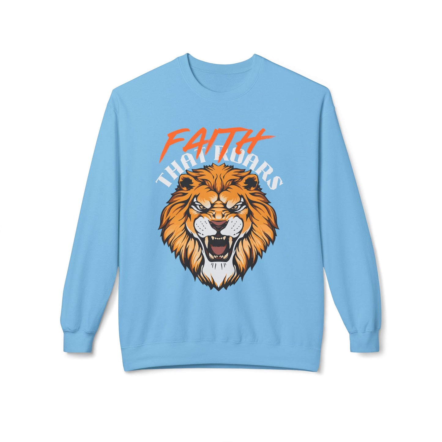 Lion Graphic Sweatshirt — "Faith That Roars" Bold Christian Crewneck