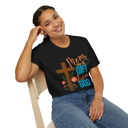 Moms Are a Gift from God T-Shirt | Unisex Softstyle Tee for Mother's Day