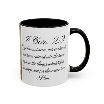 I Cor. 2:9 Heavenly Scripture Coffee Mug - 11oz & 15oz - Inspirational Design for Spiritual Moments