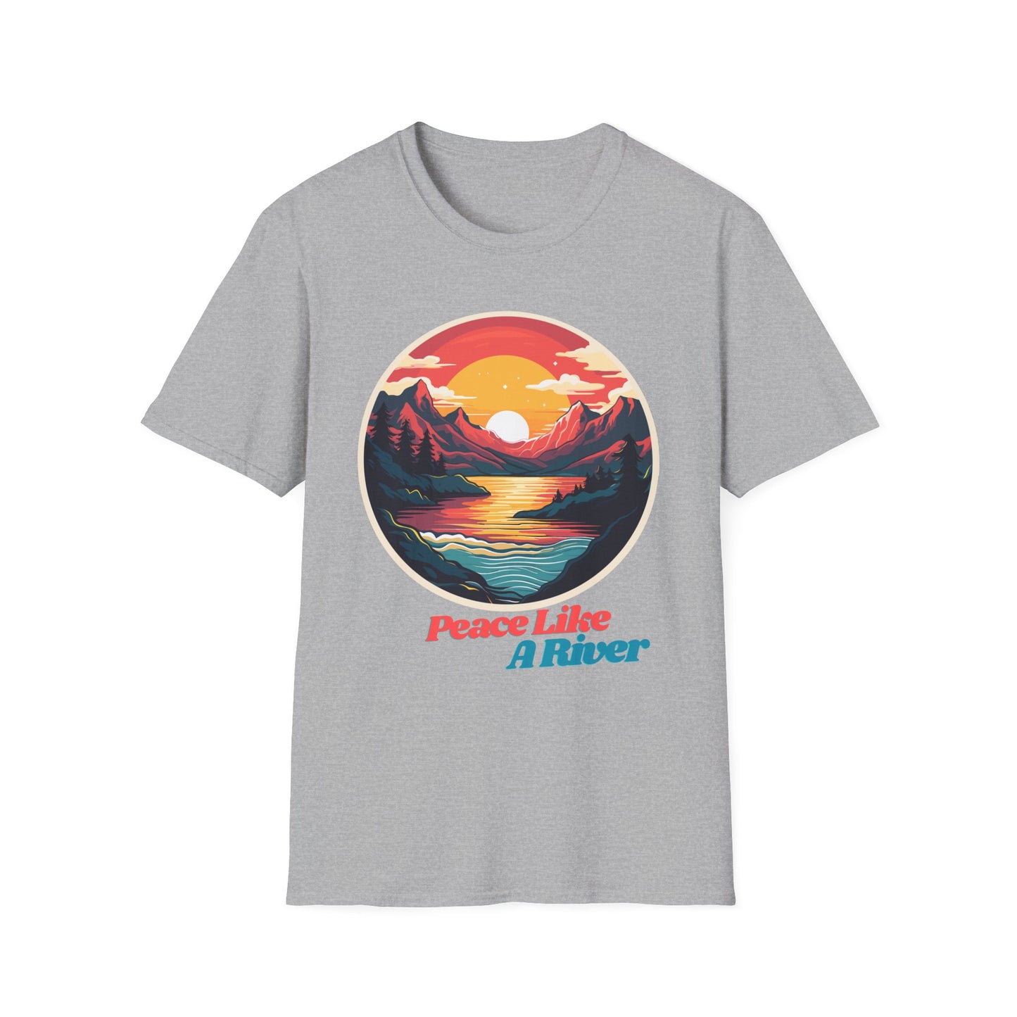 Peace Like A River Graphic Tee | Unisex Softstyle T-Shirt, Casual Wear, Outdoor Adventure, Gift for Nature Lovers, Relaxed Vibes