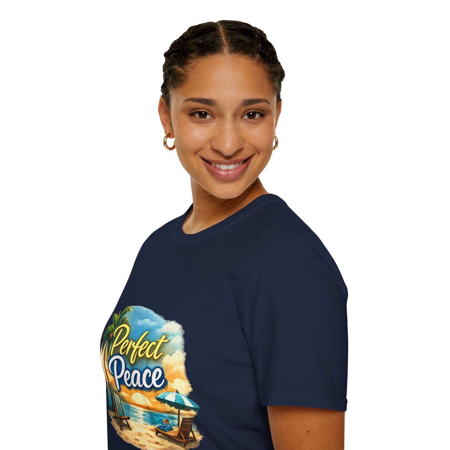 Perfect Peace Beach T-Shirt — Tropical Palm Sunset Graphic Tee
