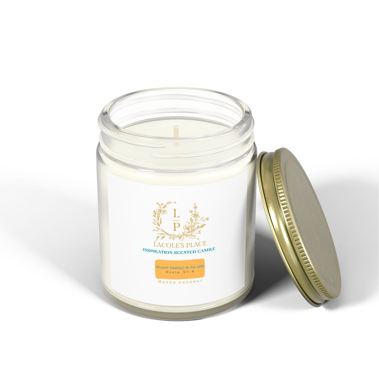 Inspirational Apricot Scented Candle (Mango Coconut)- Handcrafted Relaxation (9oz)