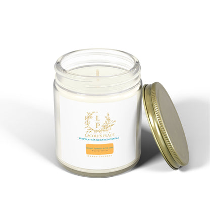 Inspirational Apricot Scented Candle (Mango Coconut)- Handcrafted Relaxation (9oz)