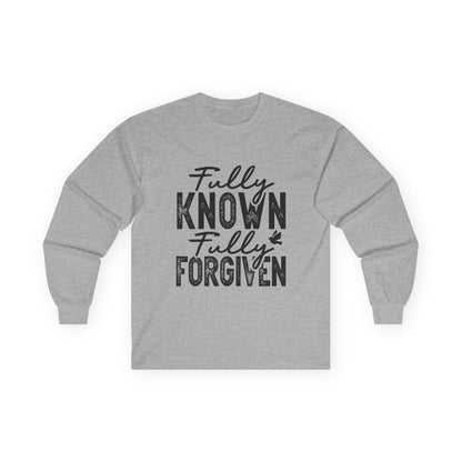 Fully Known Fully Forgiven Long Sleeve Tee for Faith and Comfort