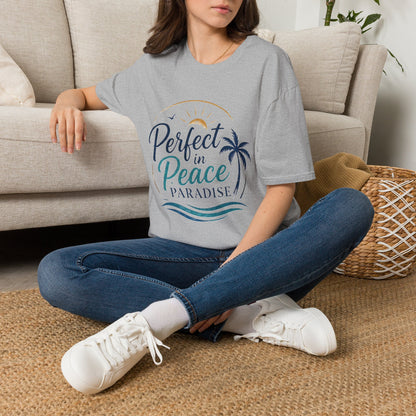 Perfect in Peace Paradise T-Shirt — Beach Palm Sunset Graphic Tee