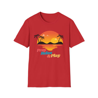 Unisex Beach Vibe T-Shirt - "Pray, Relax & Play" - Summer Casual Wear, Vacation Apparel, Gift for Beach Lovers, Eco-Friendly Fashion, [...]