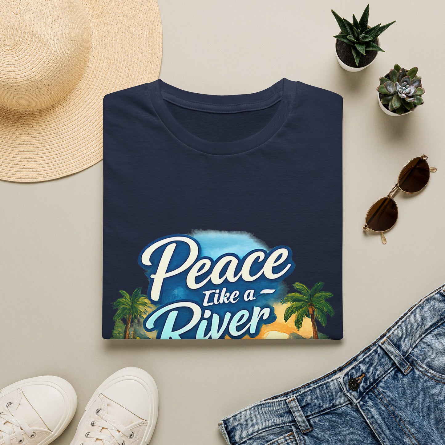 Peace Like a River T‑Shirt — Scenic River Prayer Tee