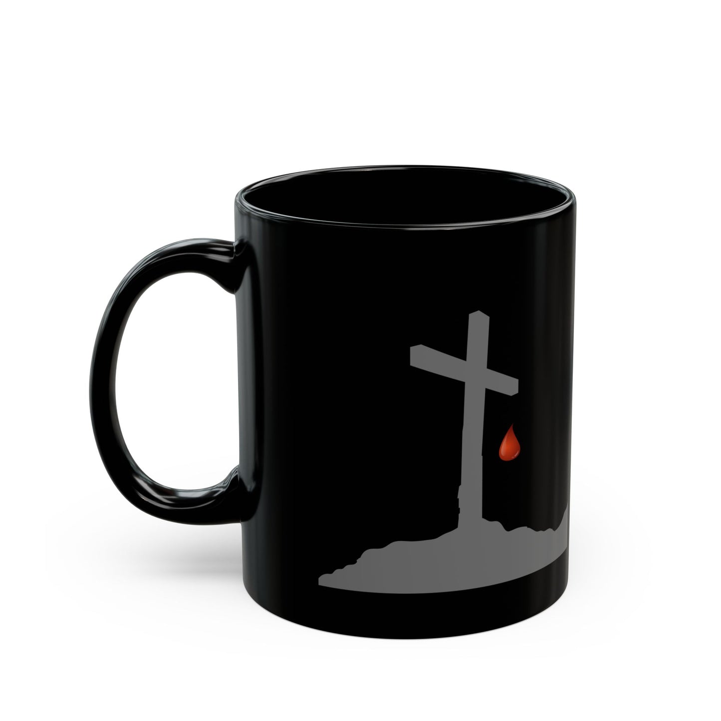 Inspirational Black Mug with Cross Design - Perfect Gift for Faithful Moments