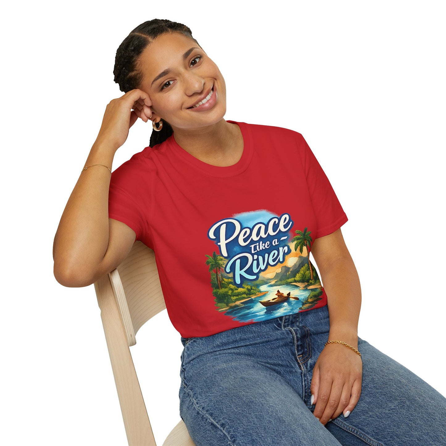 Peace Like a River T‑Shirt — Scenic River Prayer Tee