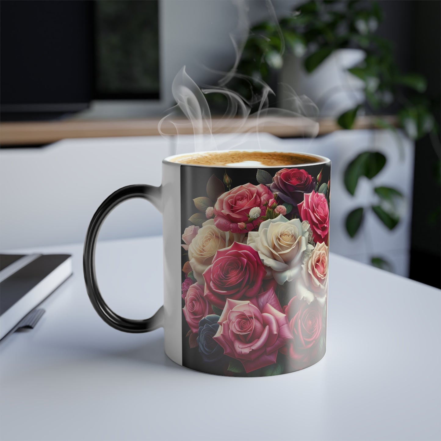 Color Morphing Floral Mug - 11oz - Elegant Rose Design for Home & Gifts